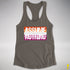 Assume Nothing Lesbian Pride Flag Racerback Tank - Dark Grey